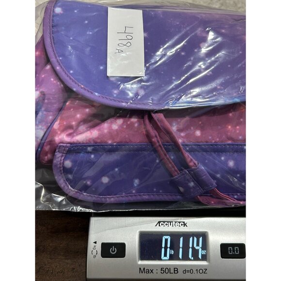 Mossimo Supply Co Galaxy Print Backpack Purple Adjustable Straps Zipper Pockets - Picture 12 of 12